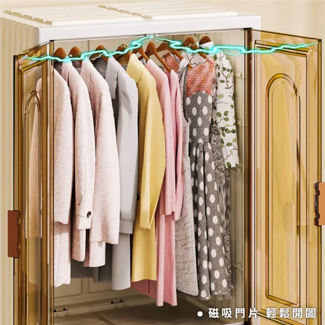 【ONE HOUSE】140L 紅藤磁吸折疊收納櫃 收納箱-大款-6分格(1入)