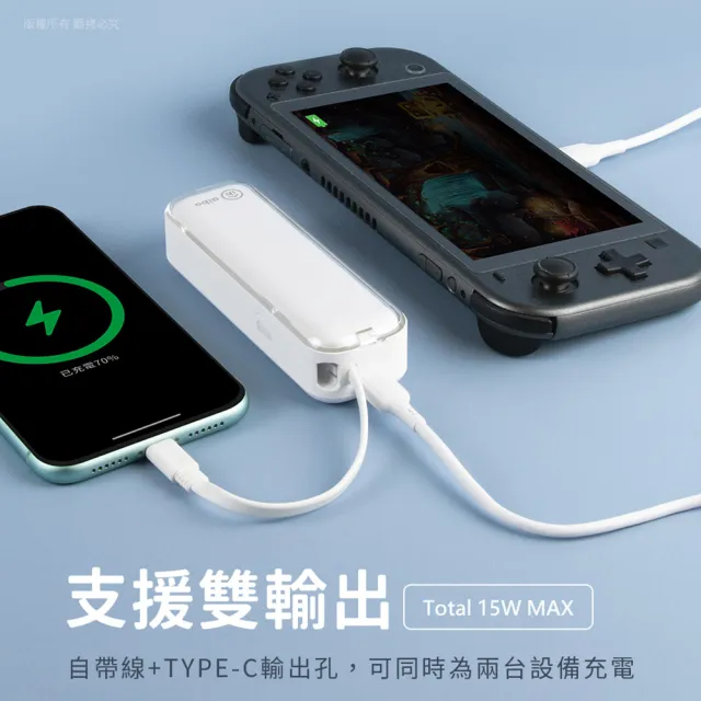 【aibo】AC50 4900mAh 22.5W快充 自帶線插頭二合一(自帶Type-C線)