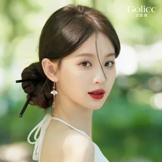 【Gulicc 古莉可】耳環 玉石流蘇扇 中式墜式(雙11 生日 飾品 耳釘 耳飾 耳墜 禮物)