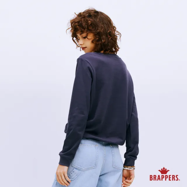 【BRAPPERS】女款 簡約LOGO印花圓領T(靛藍)