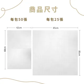 【CLEAN 克林】防水淋膜包裝紙  85x85cm 25張/包(防潮紙 防潑水紙 防沾黏紙 隔襯 包材內襯 禮物包裝紙)