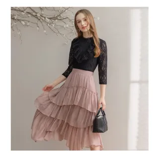 【IRIS 艾莉詩】不規則抽皺蛋糕裙(46203)