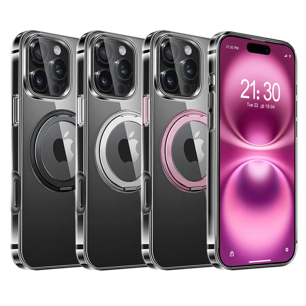 【VOORCA】for iPhone16 Pro 6.3 冰晶360°旋轉 磁吸立架保護殼