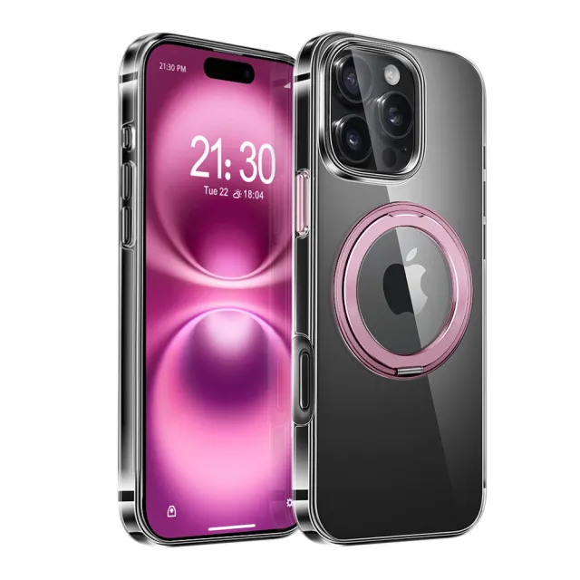 【VOORCA】for iPhone16 Pro 6.3 冰晶360°旋轉 磁吸立架保護殼