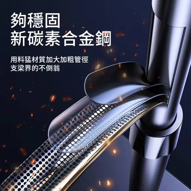 【RTAKO】圓底加重碳素鋼懶人支架 180CM(渦輪自鎖/360度旋轉/手機平板通用/伸縮支架/落地式支架)