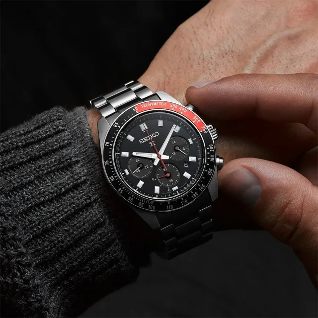 【SEIKO 精工】PROSPEX SPEEDTIMER 大熊貓 三眼太陽能計時錶/41.4mm(SSC915P1/V192-0AH0D)