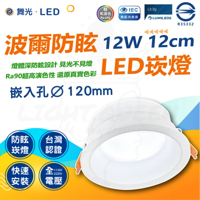 DanceLight 舞光 單入 波爾 防眩崁燈 12W 12cm(極佳防眩光 舒適不刺眼簡約風格)