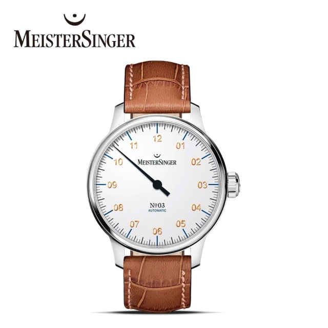 MeisterSinger 明斯特單指針 AM901G N°3 白色自動上鍊手錶(機械錶 男錶 自動上鍊)