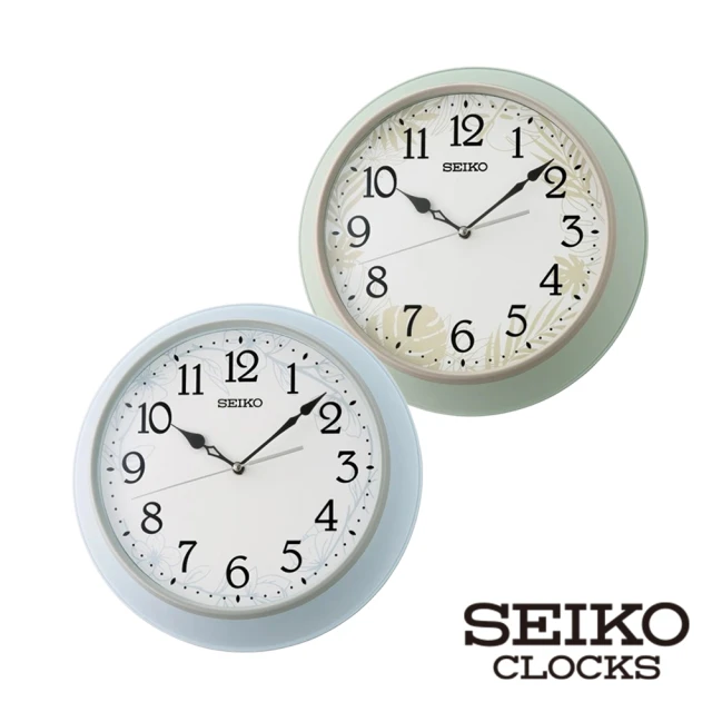 SEIKO 精工 清新花草 掛鐘 靜音時鐘 QXA832(文青風格掛鐘 滑動式靜音指針)