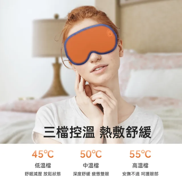 無線石墨烯熱敷眼罩 升級款餘電可視 真絲輕柔可蓄電調溫定時(溫控蒸氣舒壓助眠 母親節禮物)