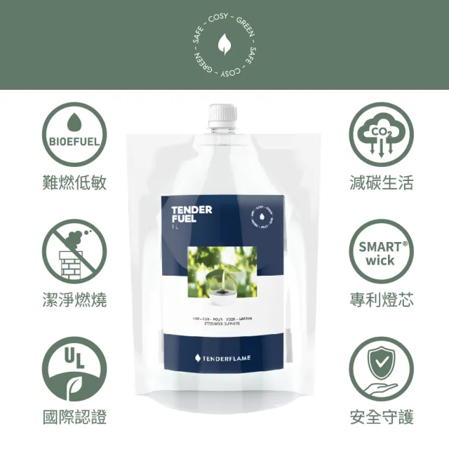 【O-Grill】TF-1000 火焰氣氛燈安全燃料 1L（8入組）(不易蔓燒、低閃點)