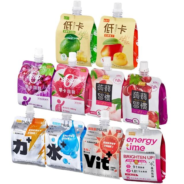 【盛香珍】Energy Time機能飲/零卡蒟蒻/低卡180gX4盒組(6包/盒-任選4盒)