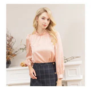 【IRIS 艾莉詩】素雅木耳領細褶長袖上衣-3色(46102)