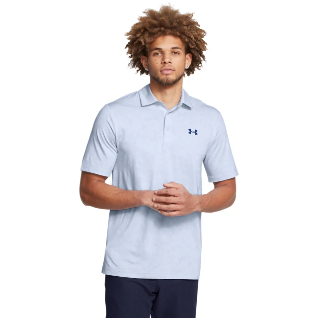 UNDER ARMOUR UA官方直營 男 Playff 3.0 Jaq 短POLO_1387130-464(淺藍色)