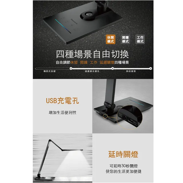 【Panasonic 國際牌】LOVEEYE M系列無藍光檯燈(四軸旋轉LED檯燈)