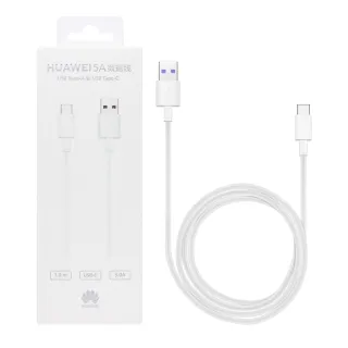 【HUAWEI 華為】原廠AP71 5A USB-A to Type-C 快充充電線 1M - 白(盒裝)