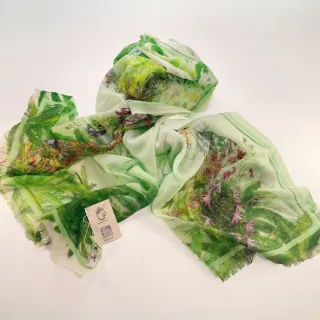 【iTa.a】100%尼泊爾制造鑽石織CASHMERE圍巾/披肩禮盒(喜馬拉雅工藝深度版-花.鳥.樹共生)