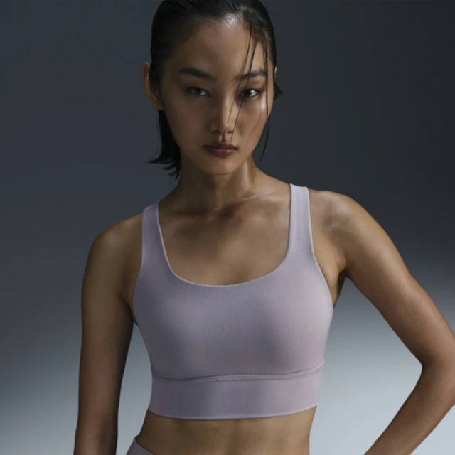 NIKE 耐吉 運動內衣 AS W NK ALATE ELLIPSE LL BRA 粉紫色 中強度支撐 美背型 瑜珈 健身(DO6620-226)