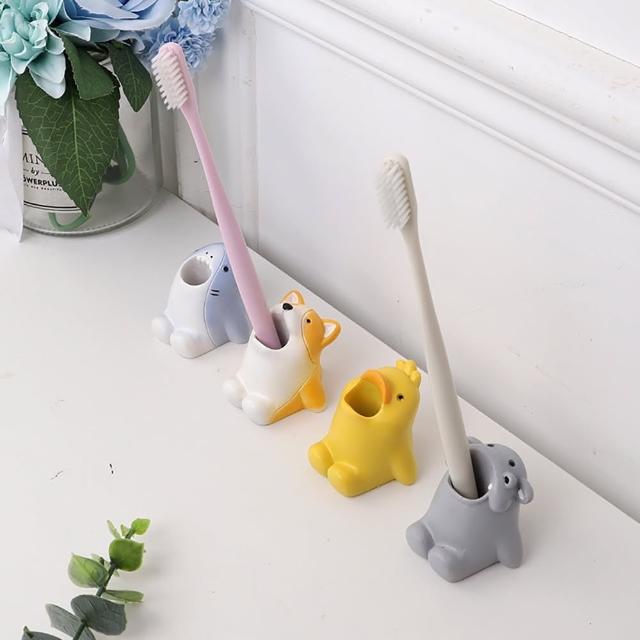 開口動物牙刷座(牙刷架 牙刷收納 浴廁用品 動物擺件)