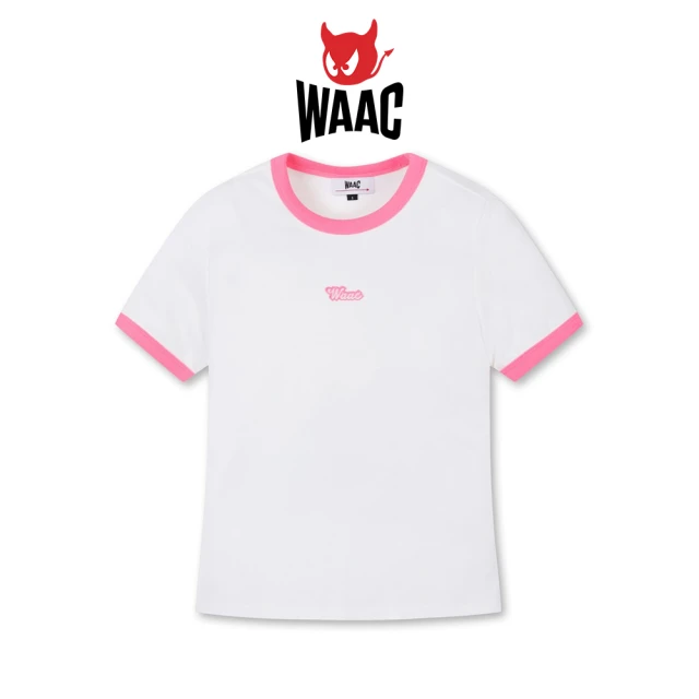 WAAC WOMEN WAAC LOGO CREWNECK TOP 女士 配色短袖上衣 白色