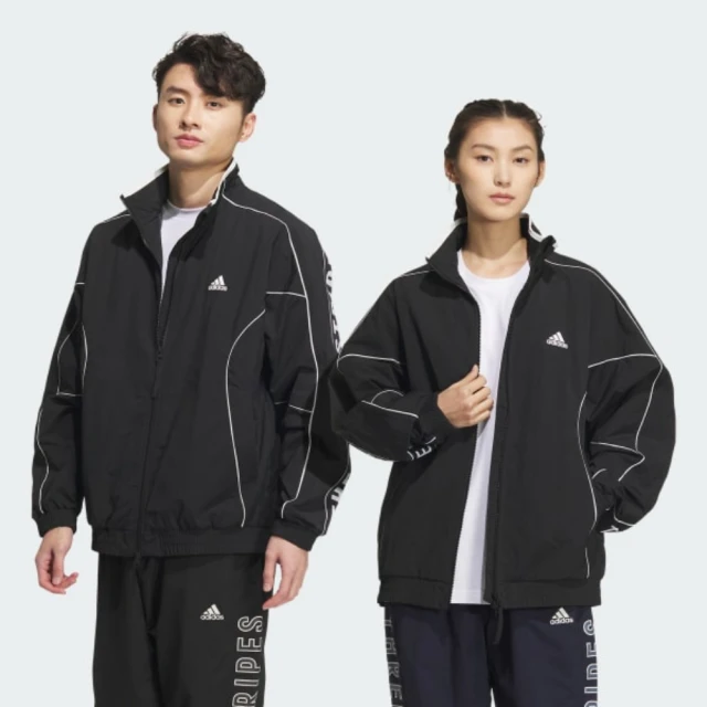 adidas 愛迪達 WORD WOVEN JKT 黑 外套 男女 中性款 運動立領外套 亞規(JH1023)