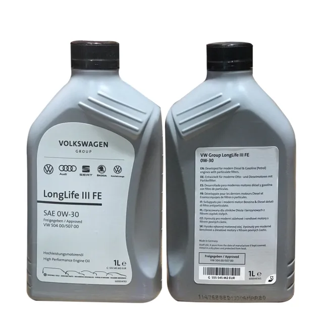 【Audi 奧迪】原廠VW/奧迪 汽柴油Longlife III 0W30 1L 節能型機油 整箱12瓶(車麗屋)