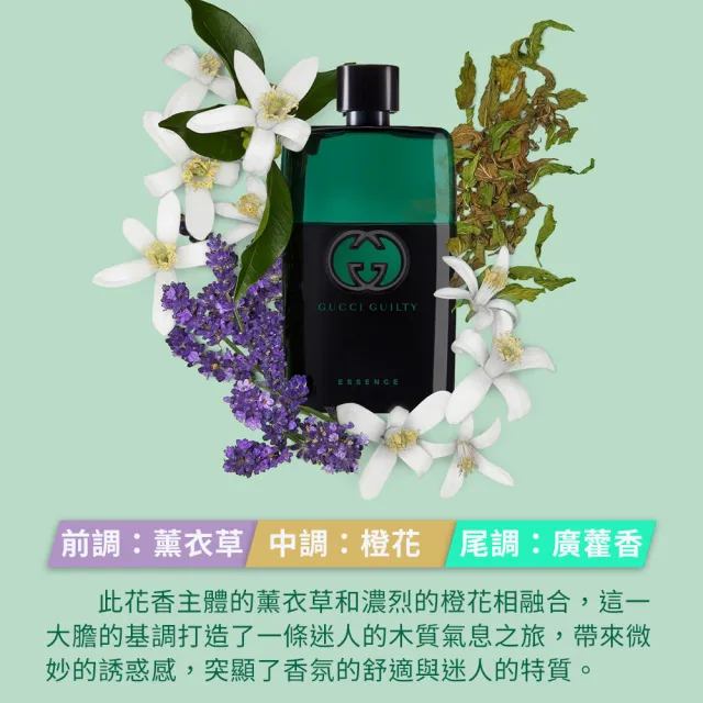 【GUCCI 古馳】罪愛真摯男性淡香水90ml(專櫃公司貨)