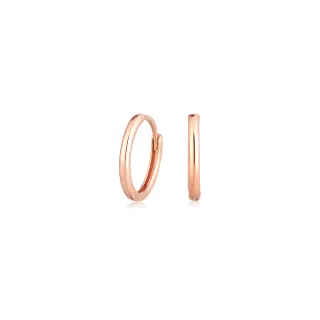 【Just Diamond】鎮金店 簡約光華 18K玫瑰金耳環(網路限定)