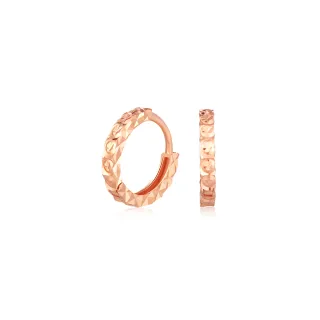 【Just Diamond】鎮金店 印記之美 18K玫瑰金耳環(大-網路限定)