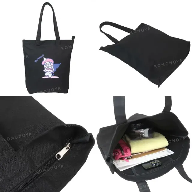 【小禮堂】雙11 Sanrio 三麗鷗 棉質直式肩背袋 - 遮臉款 Kitty 大耳狗 酷洛米(平輸品)