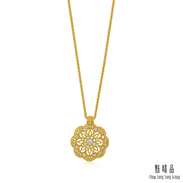 【點睛品】財納八方 鑽石黃金項鍊
