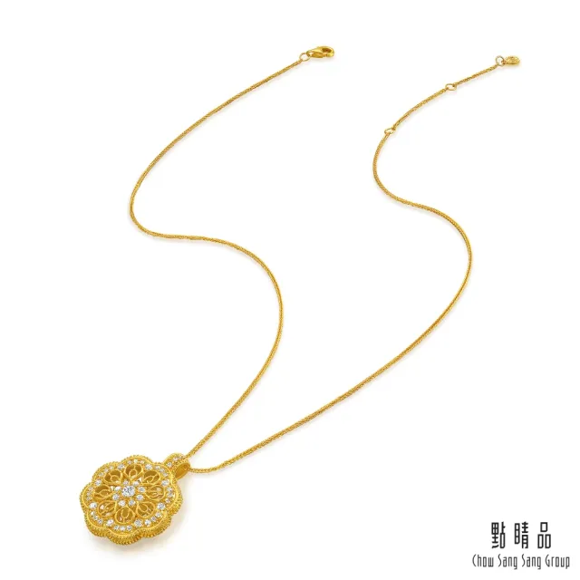 【點睛品】財納八方 鑽石黃金項鍊