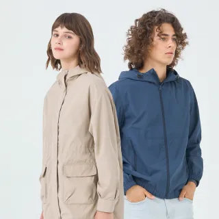 【GIORDANO 佐丹奴】男女裝 大口袋風衣外套 連帽風衣外套(多色任選)