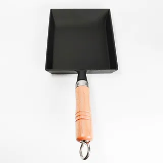 【福介商店】南部鐵器 岩鑄 木柄玉子燒鑄鐵鍋(IH爐可用鍋 日式煎蛋捲 單柄小煎鍋 長柄小方鍋 平底鍋)