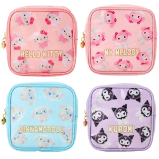 【小禮堂】雙11 Sanrio 三麗鷗 PVC方型化妝包 - 3D人物系列(平輸品)