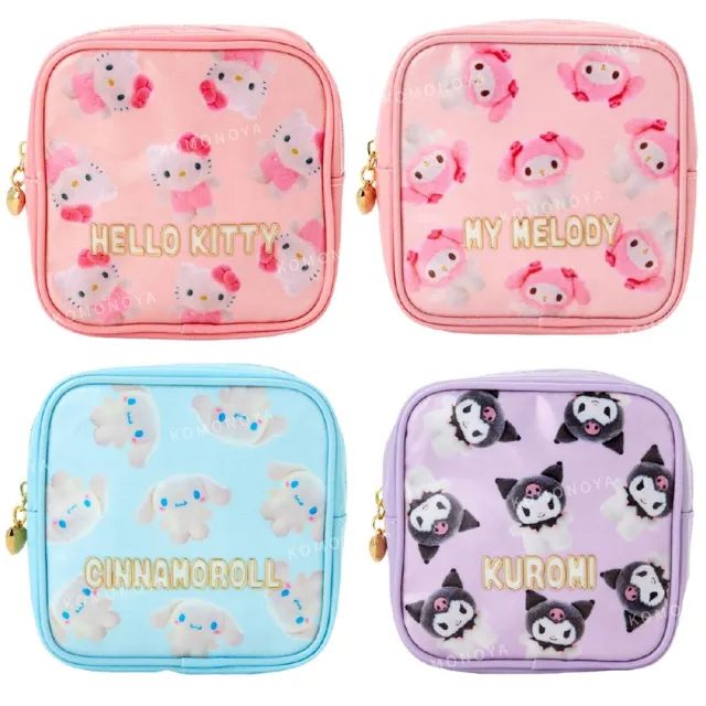 【小禮堂】雙11 Sanrio 三麗鷗 PVC方型化妝包 - 3D人物系列(平輸品)