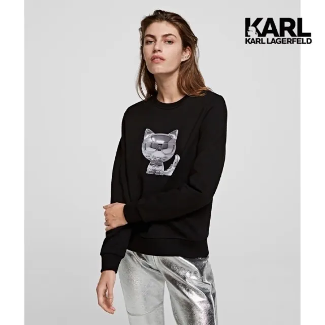 【KARL LAGERFELD 卡爾】未來感 3D IKONIK再生棉運動衫 兩色(原廠公司貨)
