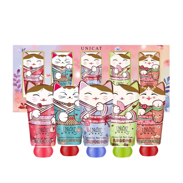 【UNICAT 變臉貓】招財貓護手霜禮盒5入X2盒 節慶/生日禮物(超好聞的香氛 最棒的送禮選擇)中秋節 教師節