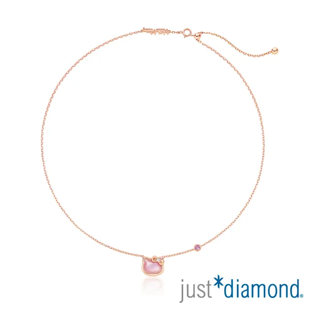 【Just Diamond】鎮金店 18K玫瑰金 三麗鷗 甜粉萌魅-Kitty 鑽石項鍊