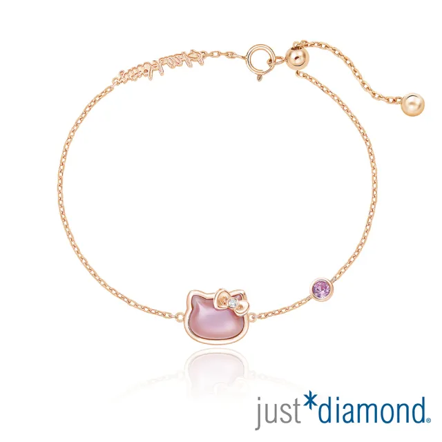 【Just Diamond】鎮金店 18K玫瑰金 三麗鷗 甜粉萌魅-Kitty 鑽石手鍊