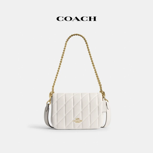 COACH 蔻馳官方直營 QUINN絎縫手袋-IM/粉筆白色(CY663)