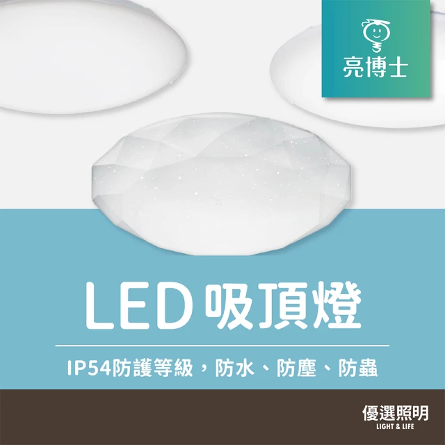 亮博士 LED 遙控調光吸頂燈(50W星空 星鑽 滿月)