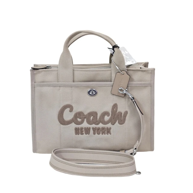 COACH CARGO 大帆布托特手袋斜背包(淡奶茶色/贈原廠防塵袋紙袋/聖誕節交換禮物)