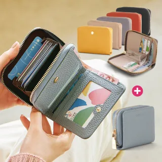 【CHENSON】交換禮物 超值2件組★17卡短夾 + 尼龍10卡中夾 皮夾(W19073+W24616)