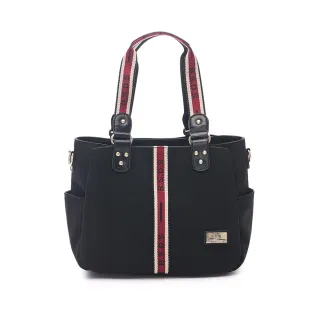 【冰山袋鼠】非常莓好 - 織帶拼接多層兩用托特包 - 紅磚黑(8010-KR)