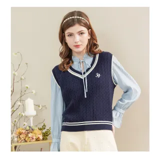 【Iris Girls 艾莉詩】學院風短版針織背心-2色(45816)