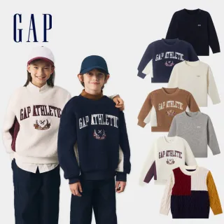 【GAP】兒童裝 Logo刺繡圓領毛衣/大學T/針織衫-多款可選(645617&593916&641333)