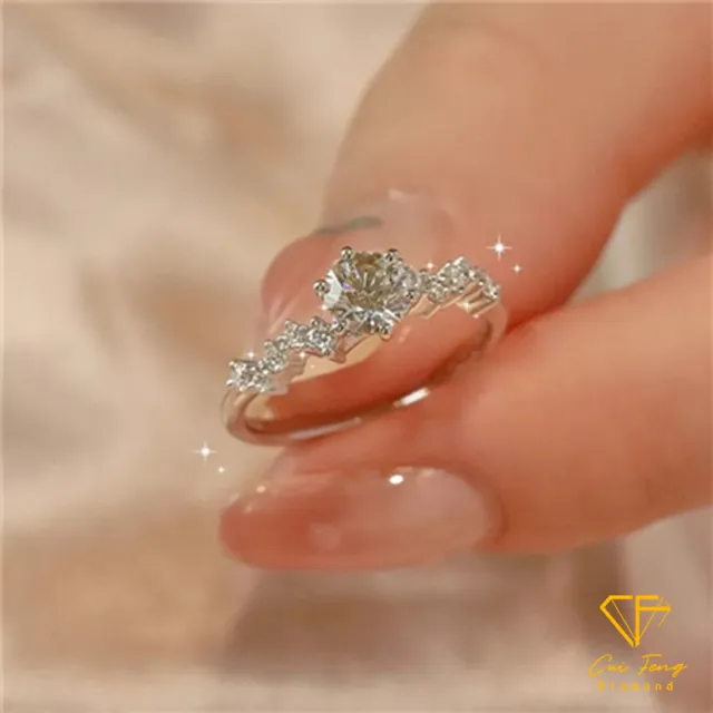 【CF Diamond】戒指 莫桑鑽《星夢》(雙11 1克拉  女戒 鑽戒 生日禮物 求婚)