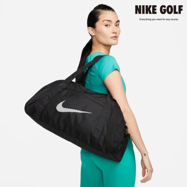 NIKE GOLF 女款 Nike Gym Club 帆布包24公升(黑色/白色)