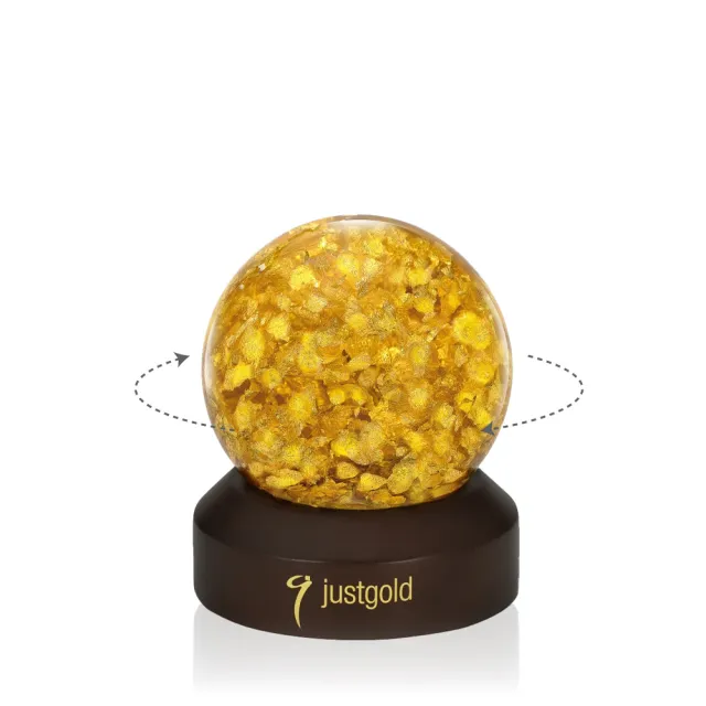 【Just Gold 鎮金店】工藝擺件-旋轉版金箔水晶球